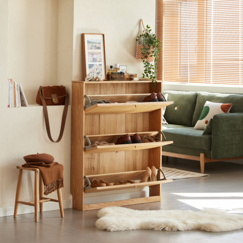 Solid wood shoe cabinet with doors discount